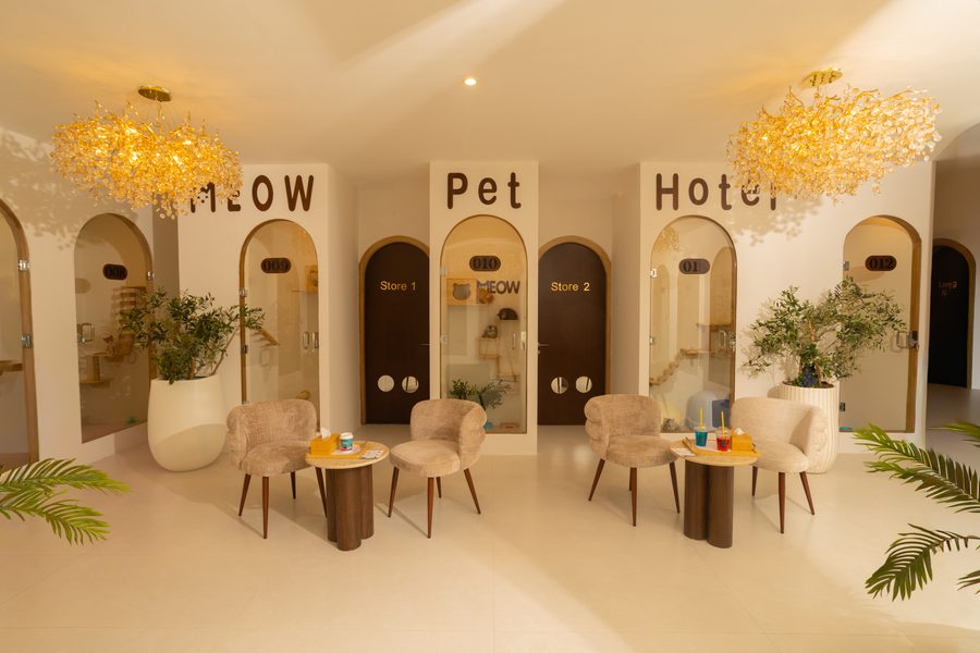 The hotel lounge