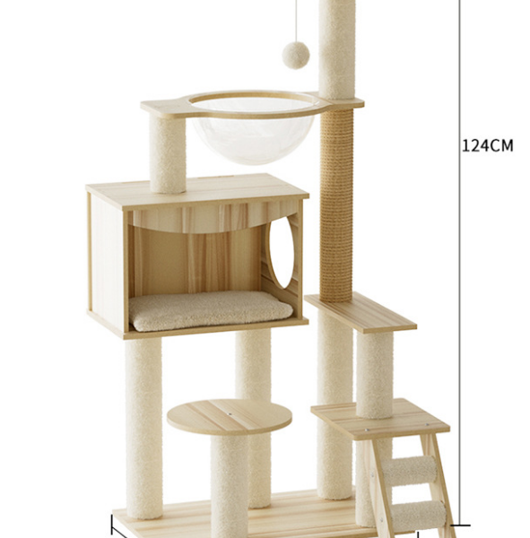 Cat Climbing Tree A - Wood