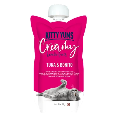 KITTY YUMS Creamy Lickable Treats Tuna & Bonito 80g
