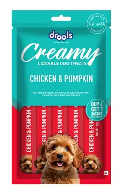 drools Creamy Lickable Dog Treats Chicken & Spinach 15g x 5